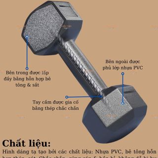 Bộ Tạ Tay Tập Thể Hình, Tạ Lục Giác Chống Đẩy 4Kg-20Kg Tập Gym Yoga Thể Thao Tại Nhà
