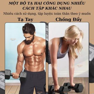 Bộ Tạ Tay Tập Thể Hình, Tạ Lục Giác Chống Đẩy 4Kg-20Kg Tập Gym Yoga Thể Thao Tại Nhà