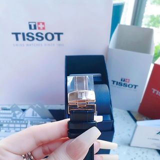 ĐỒNG HỒ NAM CƠ SIÊU CẤP THỤY SỸ TISỚT SAPHIRE LỘ MÁY DA MẶT ĐEN