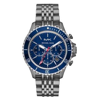 ĐỒNG HỒ NAM CAO CẤP MICHAEL K 8727 CHONOGRAP DÂY THÉP ĐEN MẶT XANH