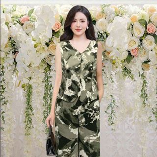 Đồ bộ Mango sát nách quần ống suông