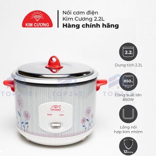 NỒI CƠM ĐIỆN 2,2L KIM CƯƠNG CHỐNG DÍNH NẮP RỜI