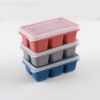 Khay Làm Đá 6 ô Silicon Có Nắp Đậy, Chống Mùi, Khuôn Làm Đá - Làm Thạch Cao Cấp giá sỉ