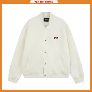 Áo khoác BOMBER nỉ 2 da áo khoác nỉ logo M thêu nổi dày dặn