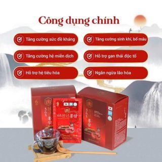 60 GÓI Nước Hồng Sâm Nhung Hươu Linh Chi Hàn Quốc 365 Hộp 60 Gói x 70ml