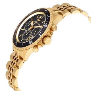 ĐỒNG HỒ NAM CAO CẤP MICHAEL K 8726 CHONOGRAP DÂY THÉP VÀNG MẶT ĐEN