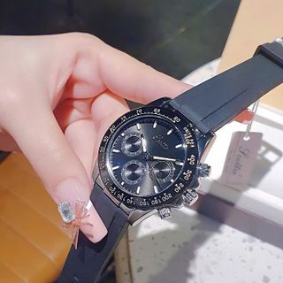 ĐỒNG HỒ NAM CHÍNH HÃNG SCOTTI DÂY CAO SU CHONOGRAP ĐEN