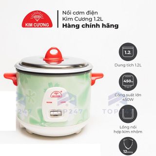 NỒI CƠM ĐIỆN 1,2L KIM CƯƠNG CHỐNG DÍNH NẮP RỜI