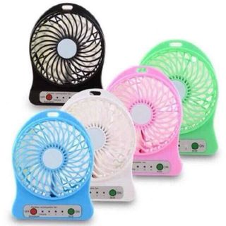 Quạt Mini Tích Điện Giá Rẻ Cực Mát (Loại 1) - Quạt USB mini 1 tốc độ giá rẻ, Tặng Kèm Pin và Sạc