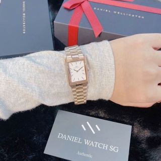 ĐỒNG HỒ NỮ CAO CẤP DANIEL W BOUND DÂY THÉP MẶT CHỮ NHẬT SIZE 22