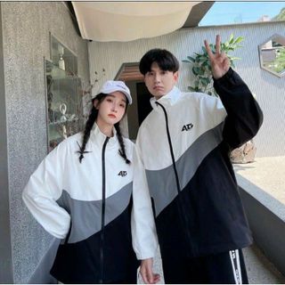 Áo khoác nam nữ unisex cổ trụ vải dù nhật 2 lớp phong cách trường học hàn quốc họa tiết chữ AG
