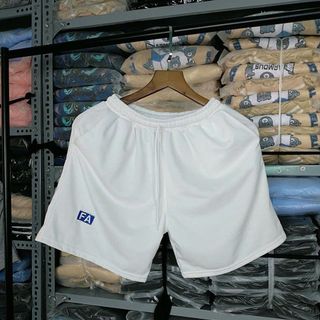 Quần đùi cạp chun ống rộng thể thao FA unisex - Short lửng dáng suông phối dây rút nam nữ, họa tiết logo nổi bật bắt mắt