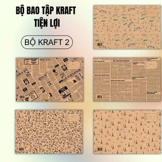 SET 10 BAO TẬP KARAFT IN HÌNH LỒNG KIẾN (MẪU DÀY) SIZE 15.5 X 20.5CM