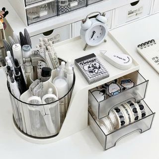 HỘP PHỤ KIỆN 2 NGĂN ỐNG BÚT XOAY