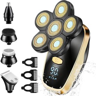 Máy cạo đầu trọc, cạo râu MG 5800 5 lưỡi, kèm 5 phụ kiện cắt tỉa, máy cạo sạch sát chân tóc