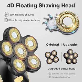 Máy cạo đầu trọc, cạo râu MG 5800 5 lưỡi, kèm 5 phụ kiện cắt tỉa, máy cạo sạch sát chân tóc