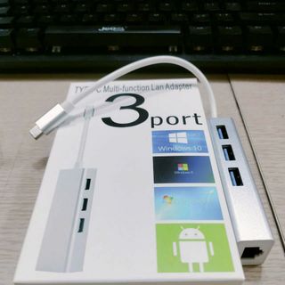 CÁP CHUYỂN TYPEC RA LAN + 3 CỔNG HUB USB