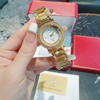 SALE BỎ MẪU HÀNG XI ĐỒNG HỒ NỮ THỜI TRANG TRANEL VÀNG MẶT VIỀN ĐÁ RƠI
