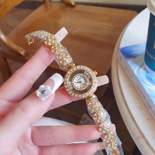 SALE BỎ MẪU HÀNG XI ĐỒNG HỒ NỮ THỜI TRANG TRANEL DÂY MẶT HOA VIỀN HỘT