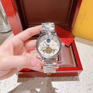 SALE BỎ MẪU ĐỒNG HỒ NAM TRUNG CẤP PATEK DÂY THÉP SỐ VẠCH MÁY CƠ
