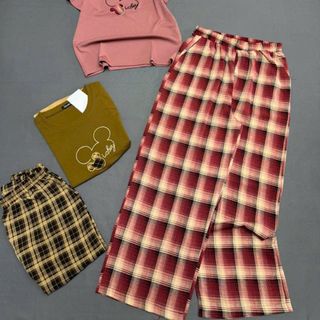 Đồ bộ thun nữ quần dài thêu hình mickey