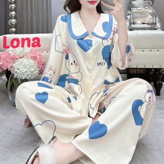 Pijama lụa latin cổ sen free size