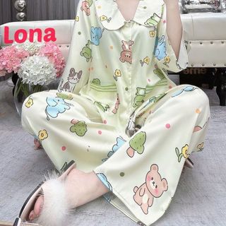 Pijama lụa latin cổ sen free size