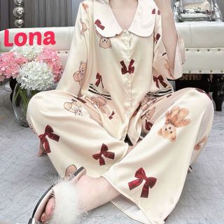 Pijama lụa latin cổ sen free size