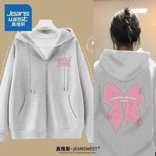 ÁO HOODIE - ÁO KHOÁC NỈ NGOẠI Dây full zip (Ảnh Thật) HOOIDE MỚI in NƠ HỒNG