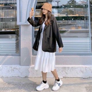 Áo BLAZER TRƠN 4 Cúc Tay Dài Ulzzang, Áo Vest Nữ Khoác Ngoài Mẫu Mới Phong Cách Hàn Quốc Thời Trang