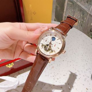 SALE BỎ MẪU ĐỒNG HỒ NAM TRUNG CẤP  PATEK MÁY CƠ DÂY DA SỐ VẠCH LỘ MÁY