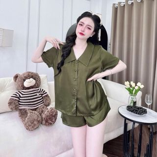 Bộ pijama đùi trơn