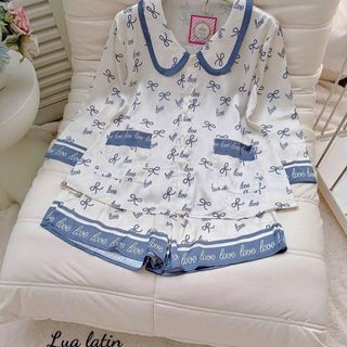 Pijama cổ sen loe đùi free size
