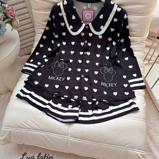 Pijama cổ sen loe đùi free size