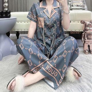 Sét bộ pijama luạ latinh thắt nơ