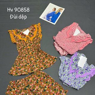 Bộ đồ nữ quần đùi hoa lai bèo - xinh xắn mặc ơ nhà củng phải có gu