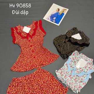 Bộ đồ nữ quần đùi hoa lai bèo - xinh xắn mặc ơ nhà củng phải có gu