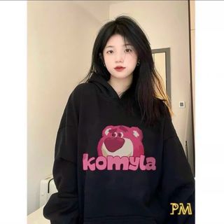 ÁO KHOÁC HOODIE NAM NỮ UNISEX CHẤT NỈ HÌNH GẤU HỒNG KOMYLA PHONG CÁCH HOT TREND