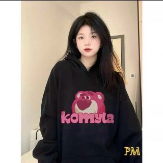 ÁO KHOÁC HOODIE NAM NỮ UNISEX CHẤT NỈ HÌNH GẤU HỒNG KOMYLA PHONG CÁCH HOT TREND