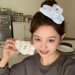 KẸP TÓC MỎ VỊT NHỒI BÔNG MÈO NẰM
