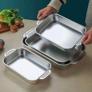 KHAY INOX 33CM ĐA CÔNG DỤNG CÓ TAY CẦM