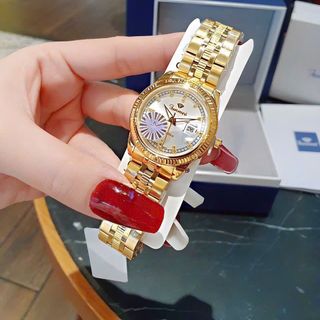 ĐỒNG HỒ NAM NỮ CHÍNH HÃNG FUNMEI F2036 VÀNG DÂY THÉP FULLBOX TEM