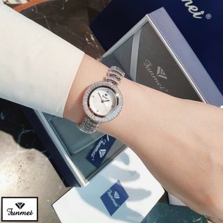 ĐỒNG HỒ NỮ CHÍNH HÃNG FUNMEI F2049 ĐÍNH HỘT XOÀN FULLBOX TEM HÃNG