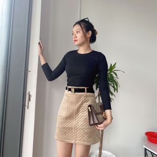 Áo thun gân tay dài body dáng chuẩn