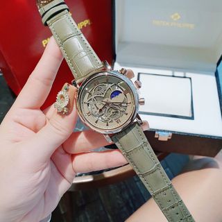 SALE BỎ MẪU ĐỒNG HỒ NAM TRUNG CẤP PHATEK DÂY DA MẶT TRÒN