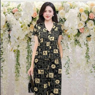 Set Bộ Lụa Hàn Áo Có Tay Quần Ống Xuông