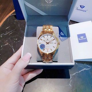 ĐỒNG HỒ NAM CHÍNH HÃNG FUNMEI F2037 DÂY THÉP 2 LỊCH FULLBOX TEM