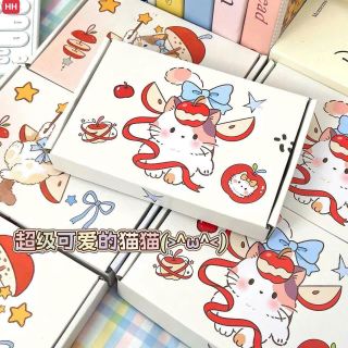 HỘP QUÀ LẮP RÁP MÈO NƠ ĐỎ  (19X13X3CM)