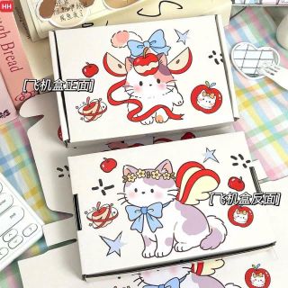 HỘP QUÀ LẮP RÁP MÈO NƠ ĐỎ  (19X13X3CM)