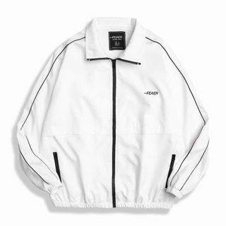 Áo Khoác Dù PHỐI SỌC Chất Dù 2 Lớp Phối Sọc Cổ Đứng Unisex, Áo Khoác Bomber Nam Nữ Thêu Logo FEAER Form Rộng